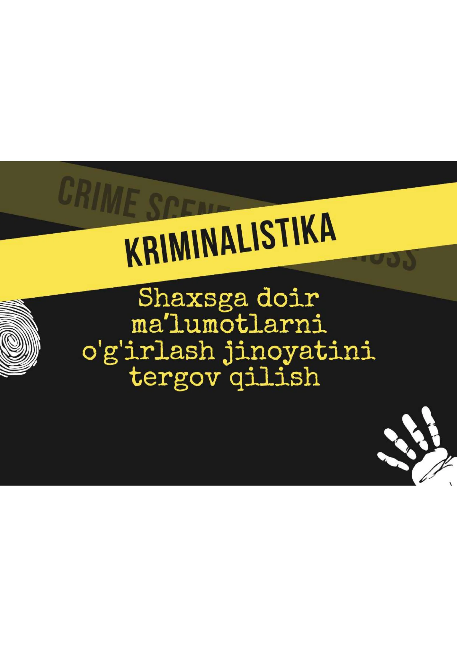 Shaxsga doir ma'lumotlarni o'g'irlash jinoyatini tergov qilish