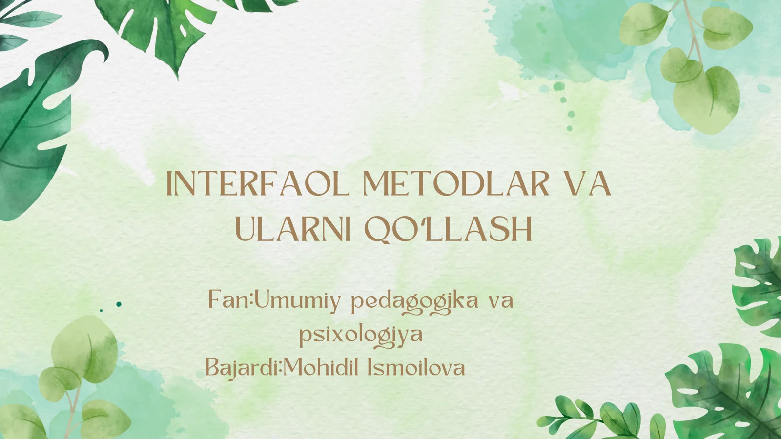 Interfaol metodlar