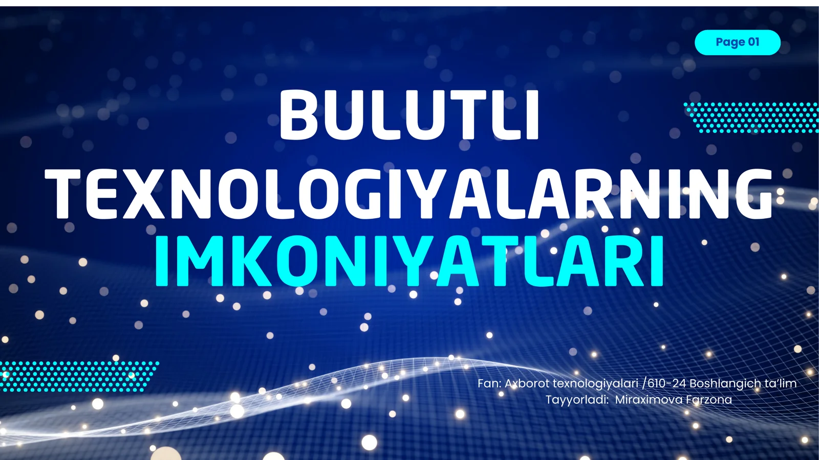Bulutli texnalogiyalarning imkoniyatlari