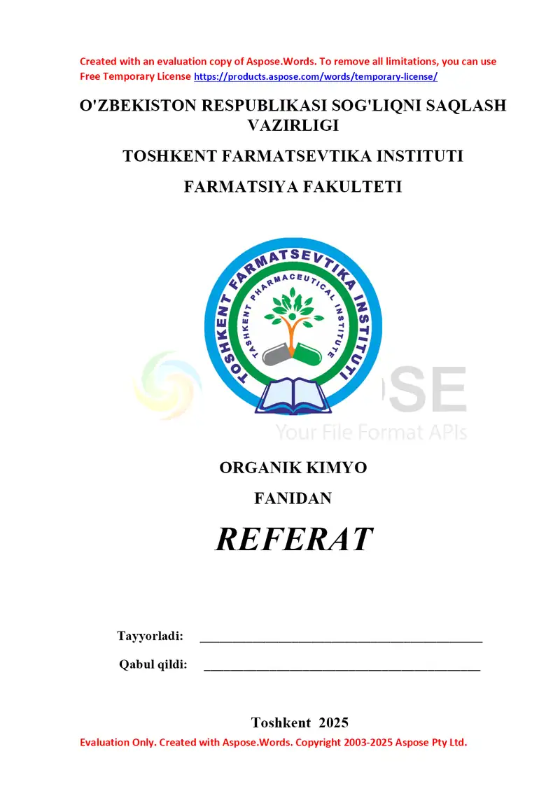 3. Organik reaksiyalar turlari 3. Refrat 15 bet