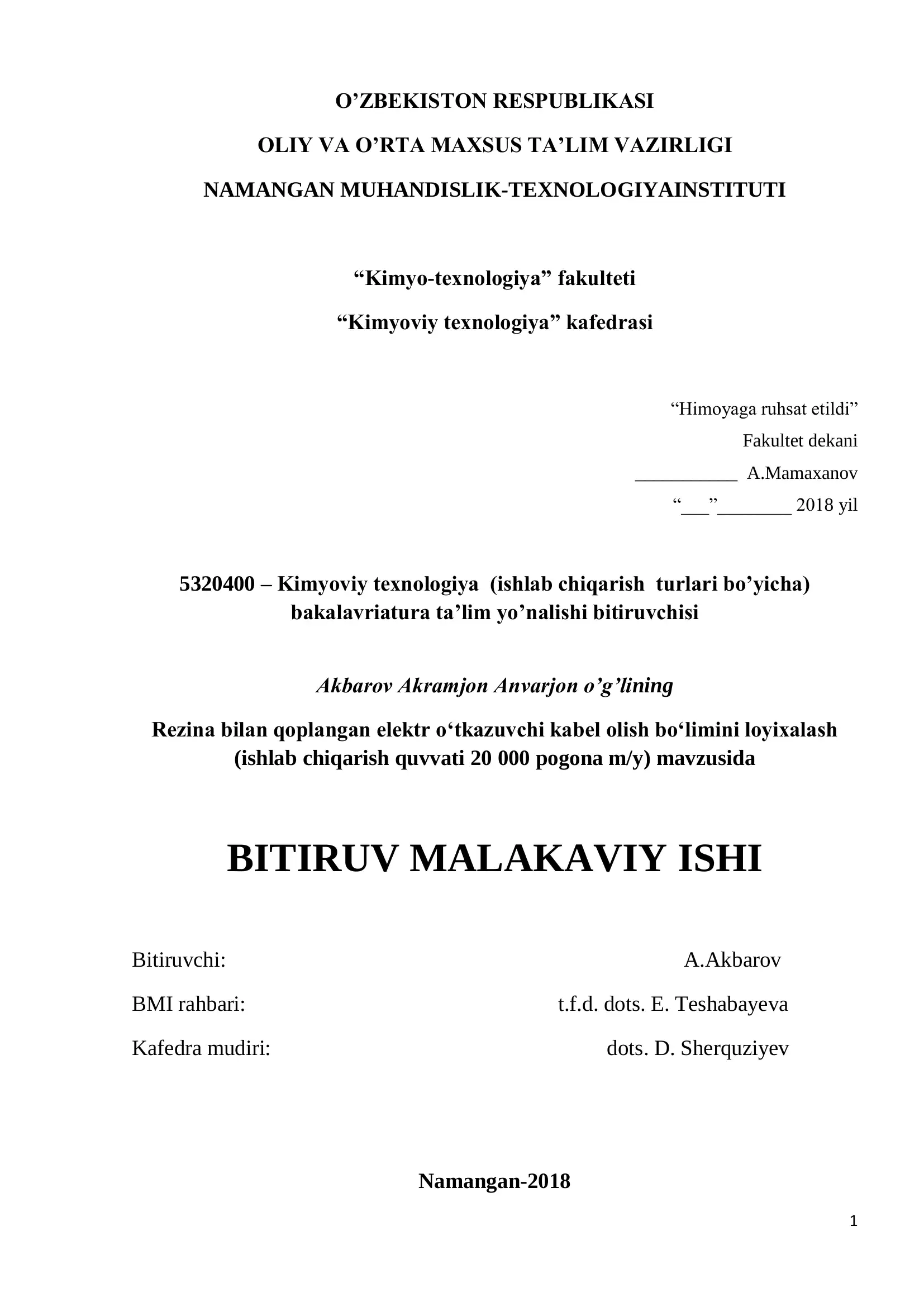 Resina bilan qoplangan elektr o‘tkazuvchi kabel olish