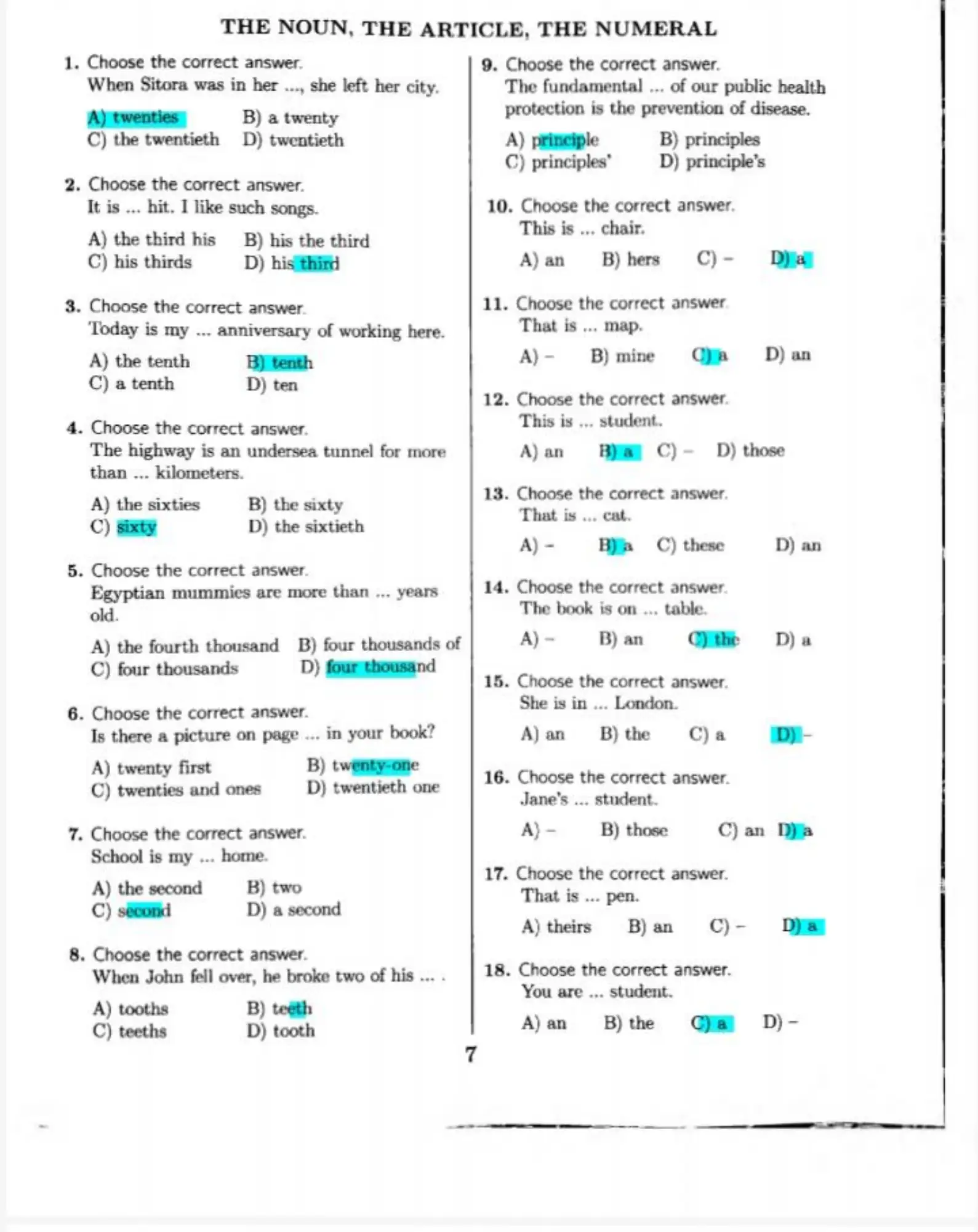 DTM test ingliz tili