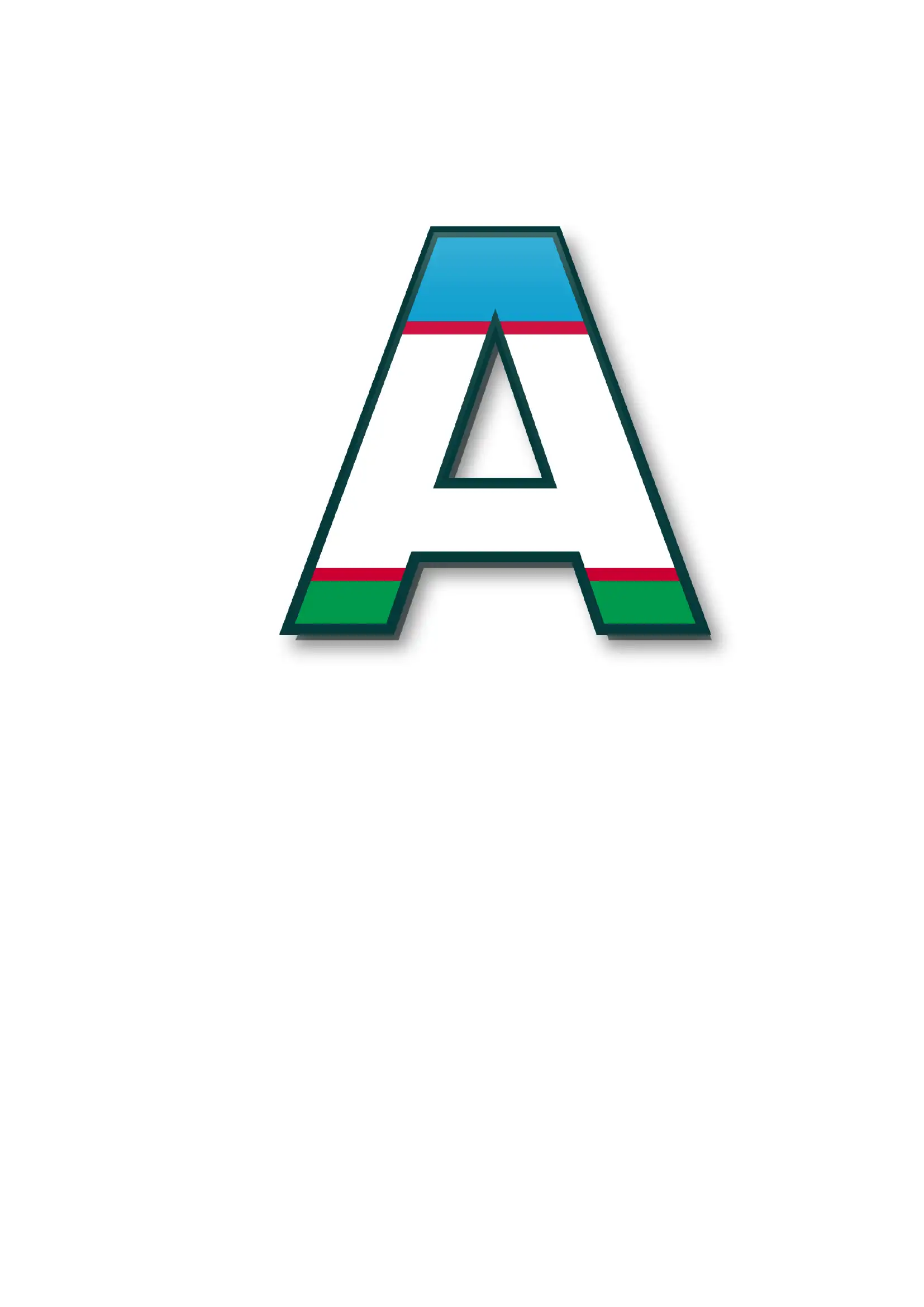 O‘zbekiston bayrog‘i uslubidagi Lotin alifbosi harflari (PPT/SVG)