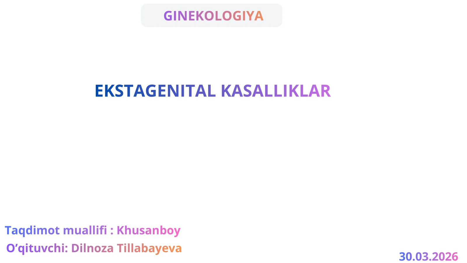 EKSTAGENITAL KASALLIKLAR