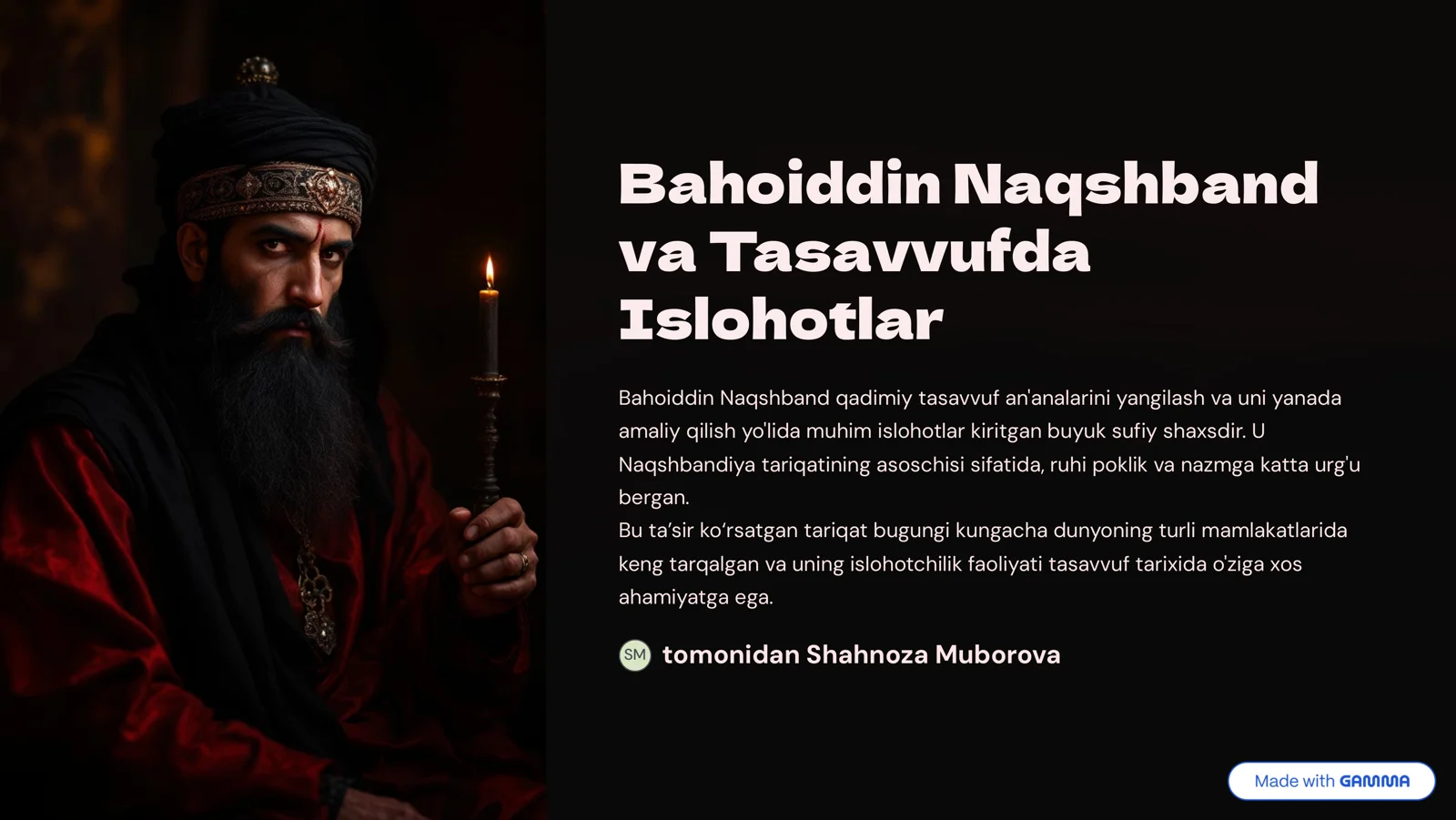 Bahoiddin Naqshband va Tasavvufda Islohotlar