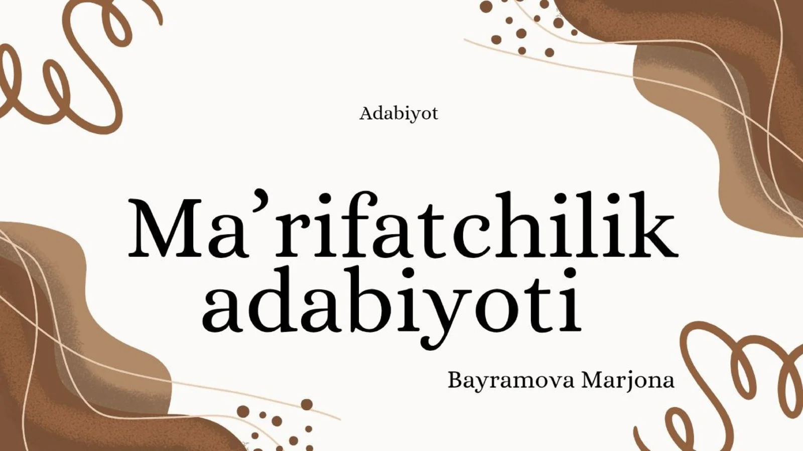 Ma'rifatchilik adabiyoti