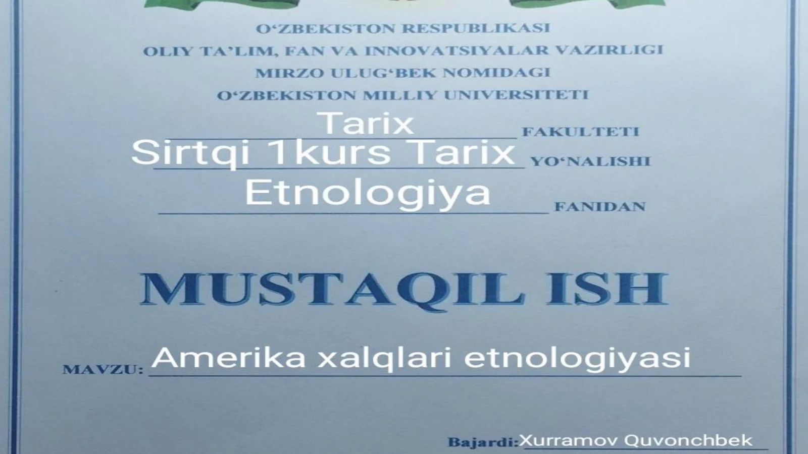 Mavzu: Informatika va AT bilimi