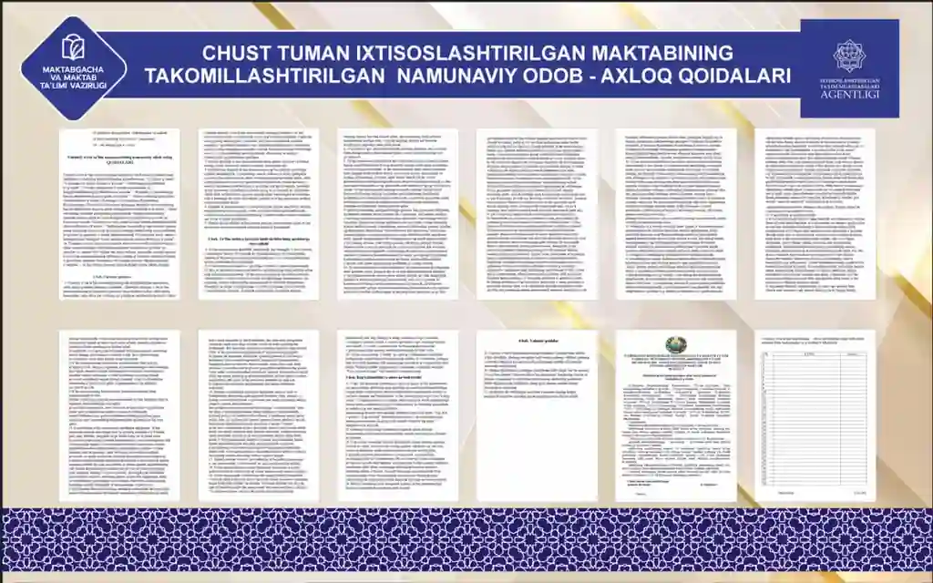 TAKOMILLASHTIRILGAN  NAMUNAVIY ODOB - AXLOQ QOIDALARI