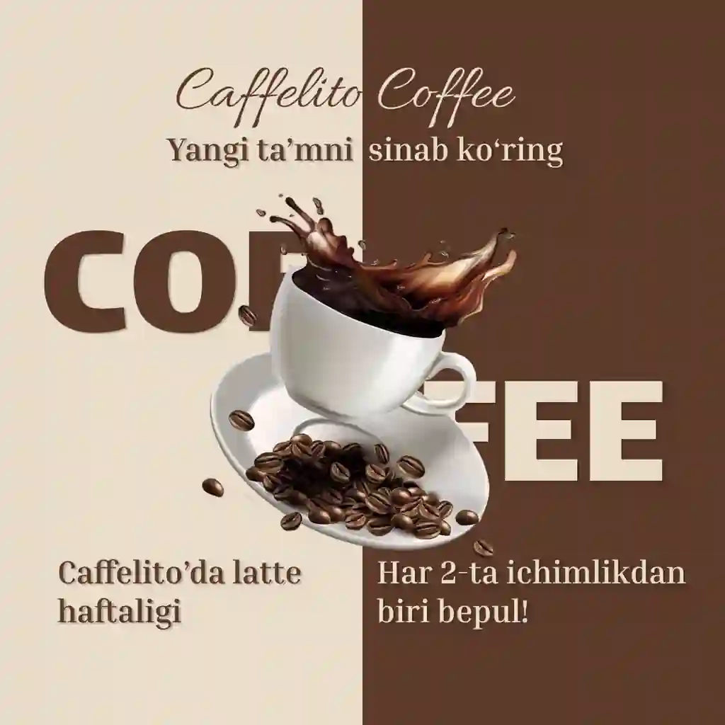 Agentlik yangi mijoz — “Caffelito Coffee” Promotional post tayyorlandi
