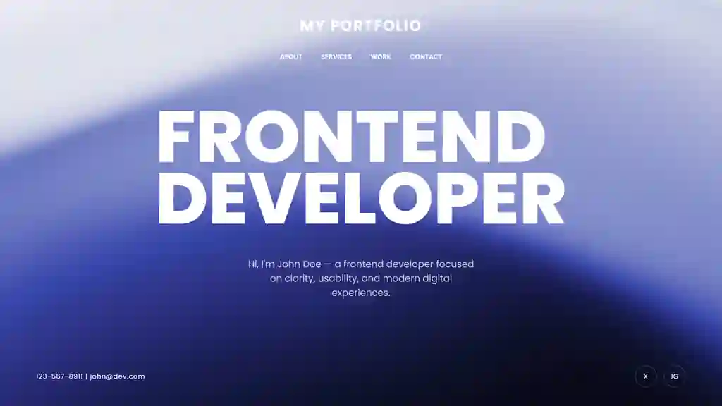 Zamonaviy Portfolio Veb-sayti (Frontend/Verstka)
