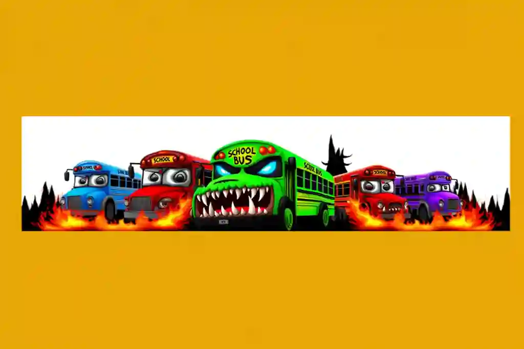 Professional School Bus Monster Gaming Banner for YouTube (YouTube uchun professional School Bus Monster o'yin banneri)