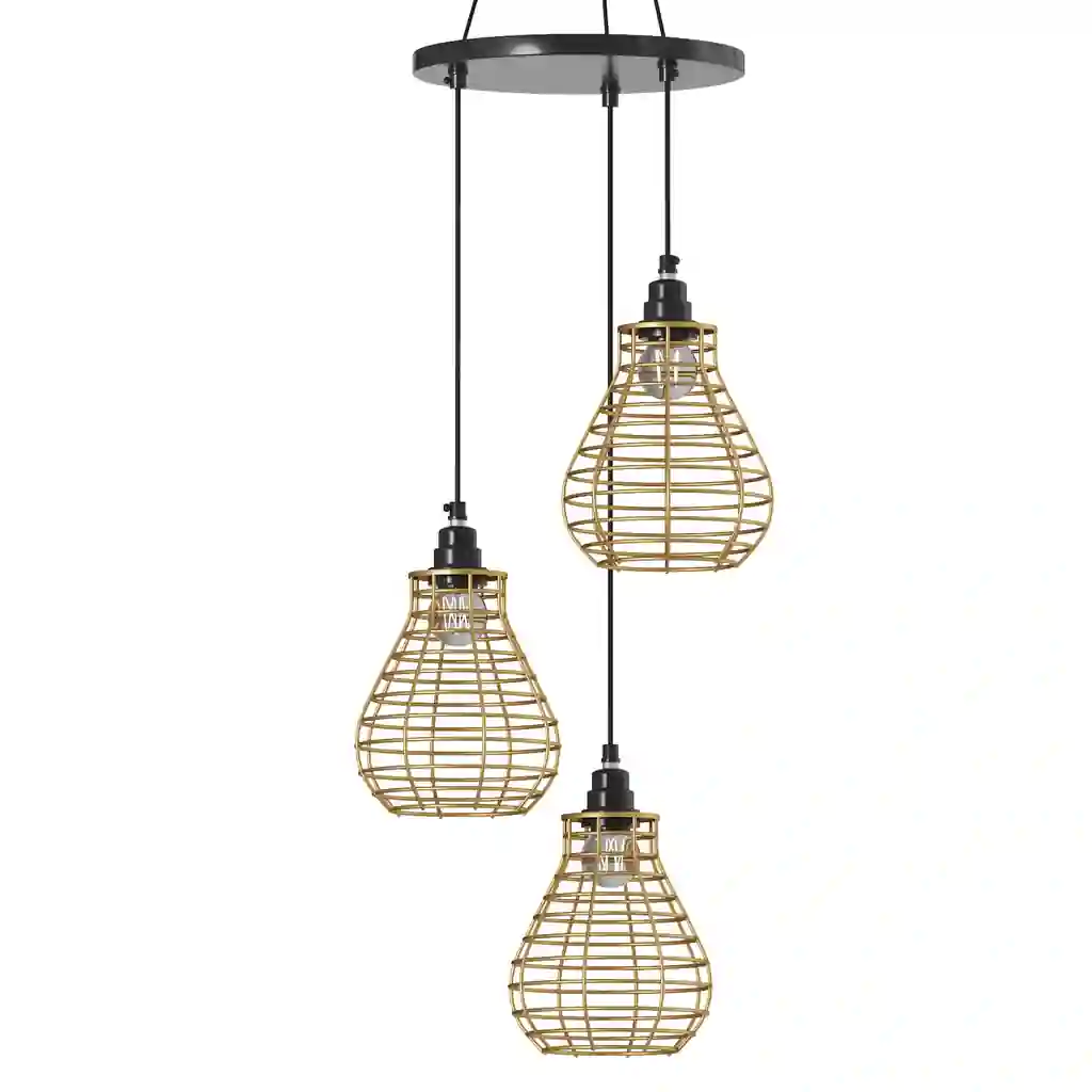 Bird Nest Pendant Lamp 3 Shades Golden