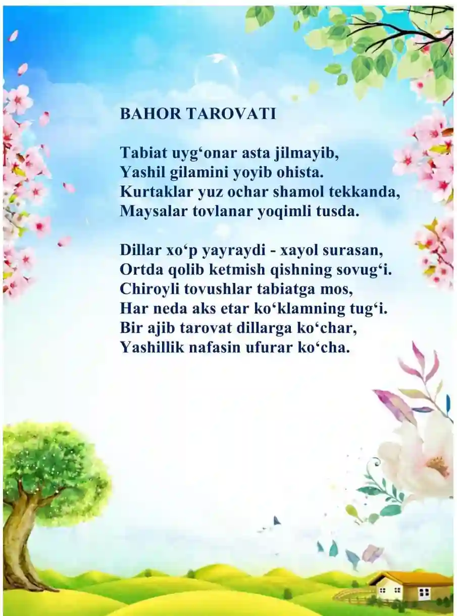 Bahor fasli uchun she'rlar 2