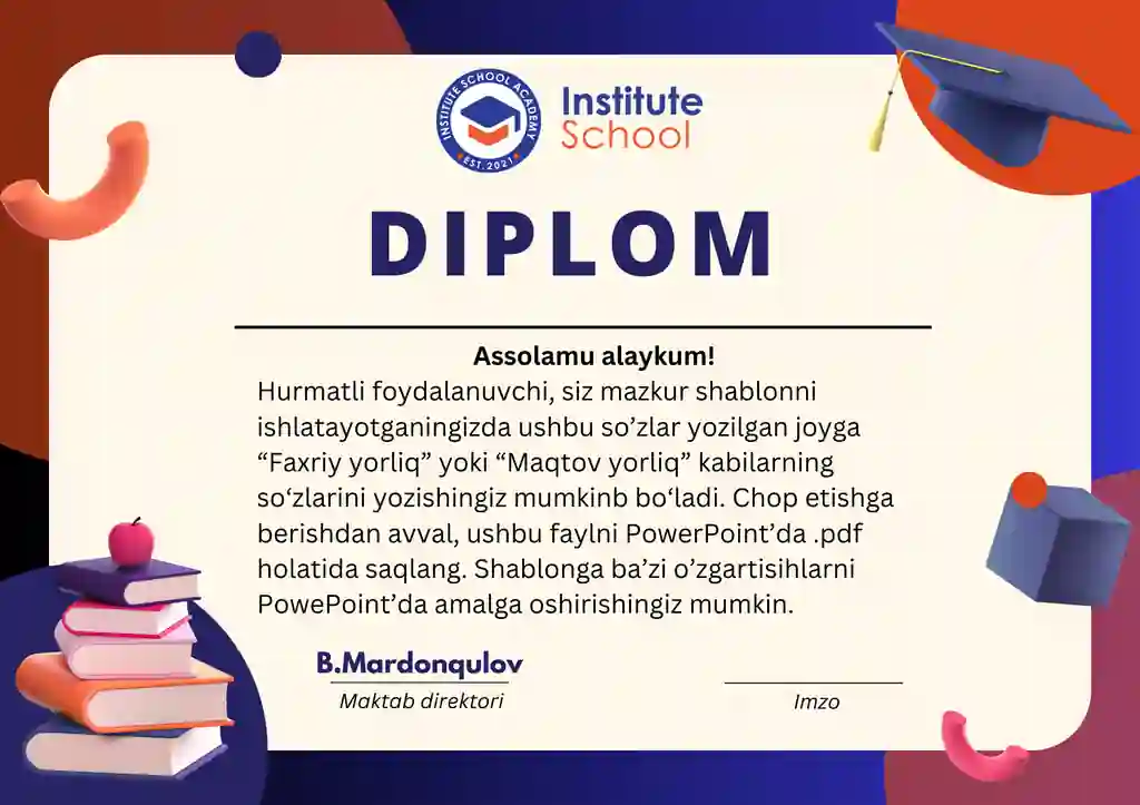 Faxriy,maqtov,Diplom yorliq shabloni 1
