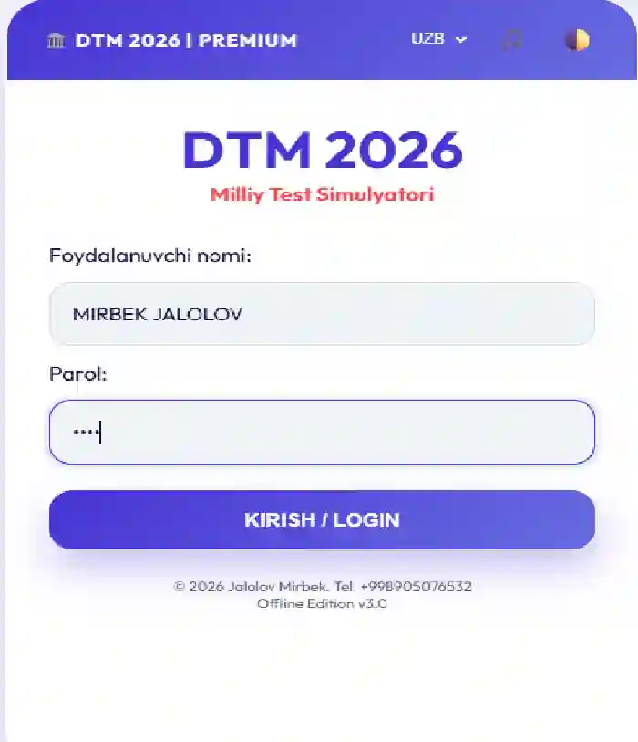 Abuturentlar uchun DTM 2026