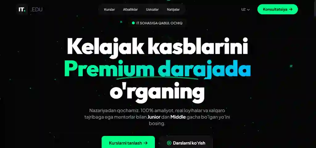 IT Academy Landing Page web-sayt shabloni