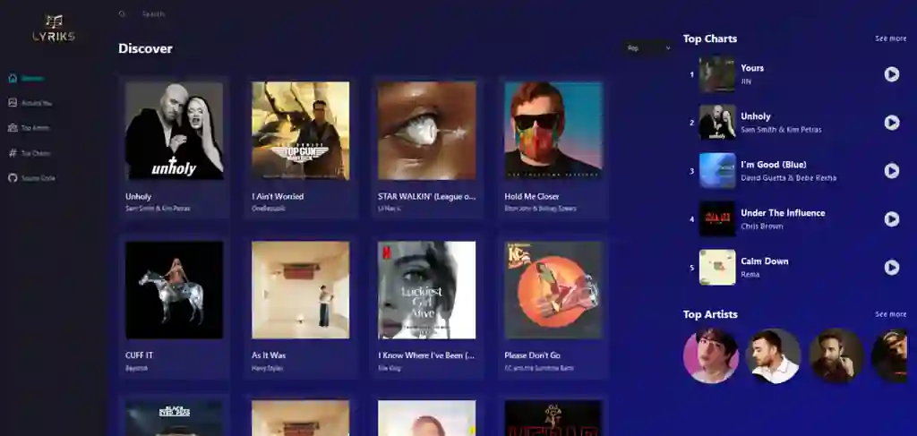 Music Website Spotify clone