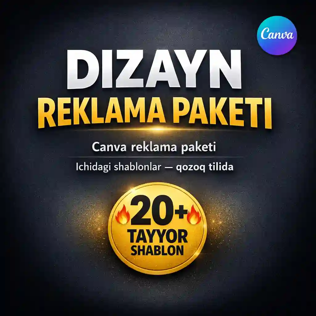 Canva dizayn reklama paketi (20+shablon)