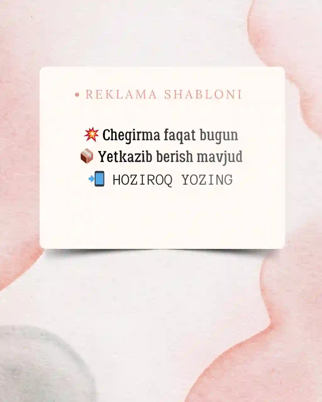 Sotuv uchun 5 ta tayyor reklama shablonlar (canva)