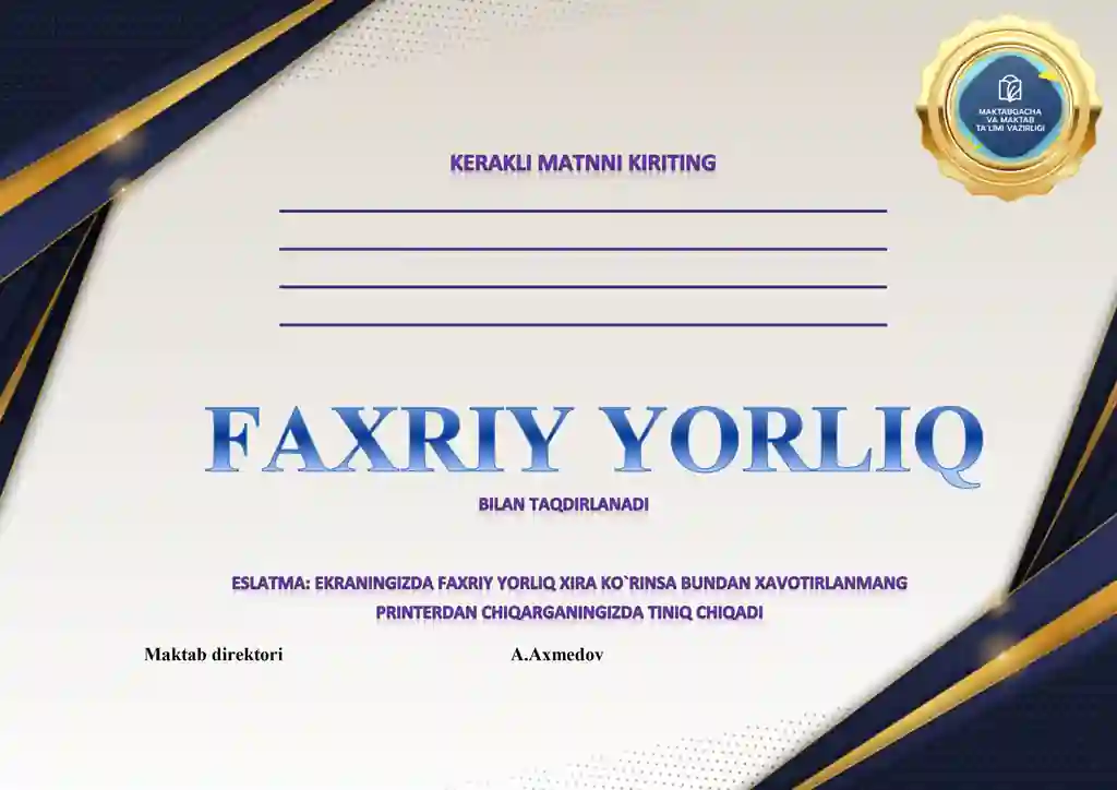 WORDDA FAXRIY YORLIQ UNIVERSAL