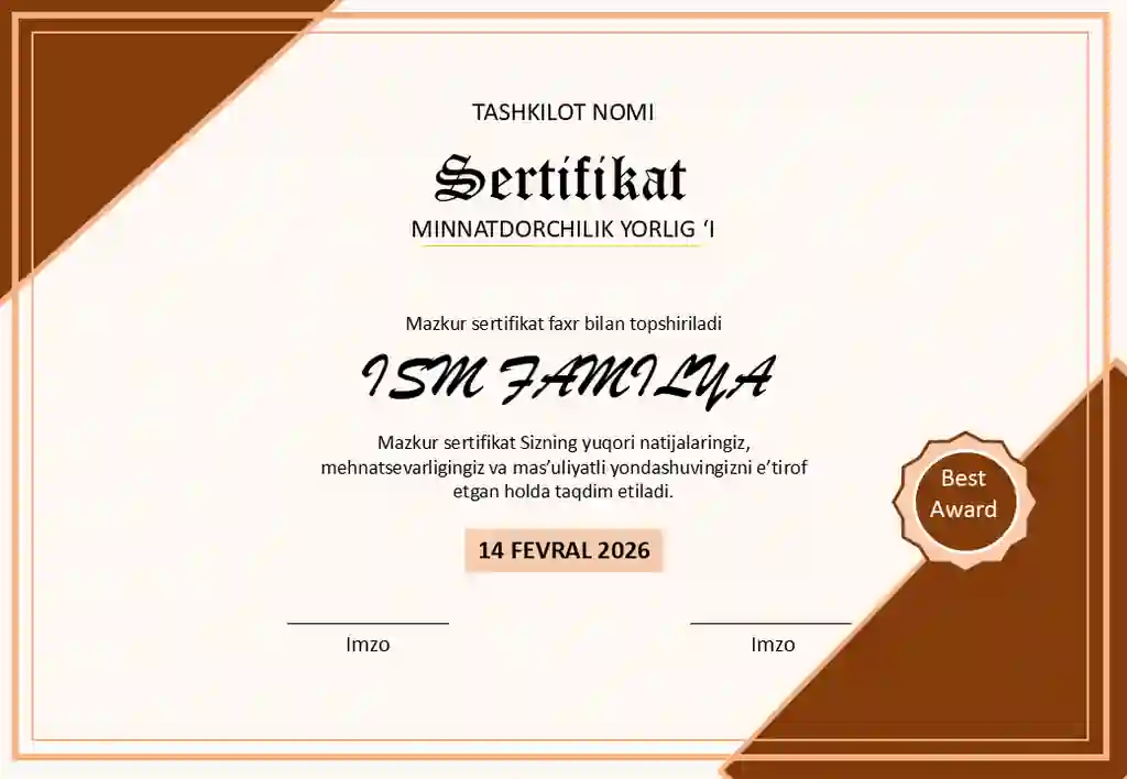 Sertifikat, Certificate, Сертификат