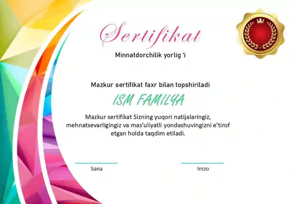 Sertifikat, certificate, сертификат