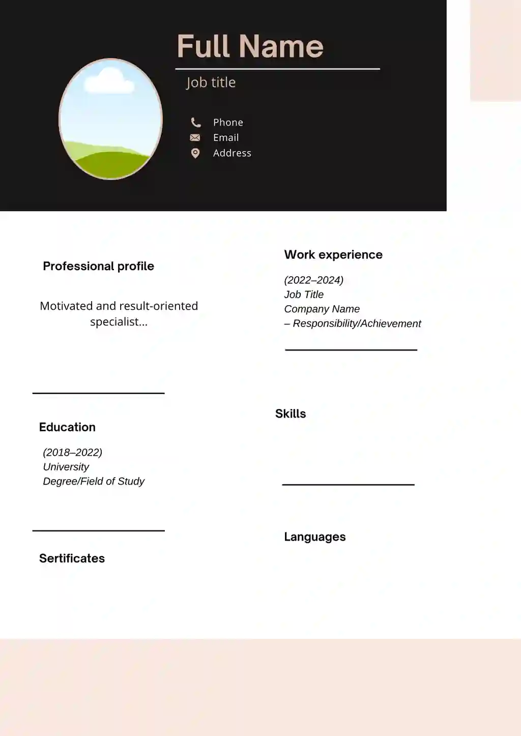 Ishga ariza topshirich uchun CV namunasi 3xil tilda