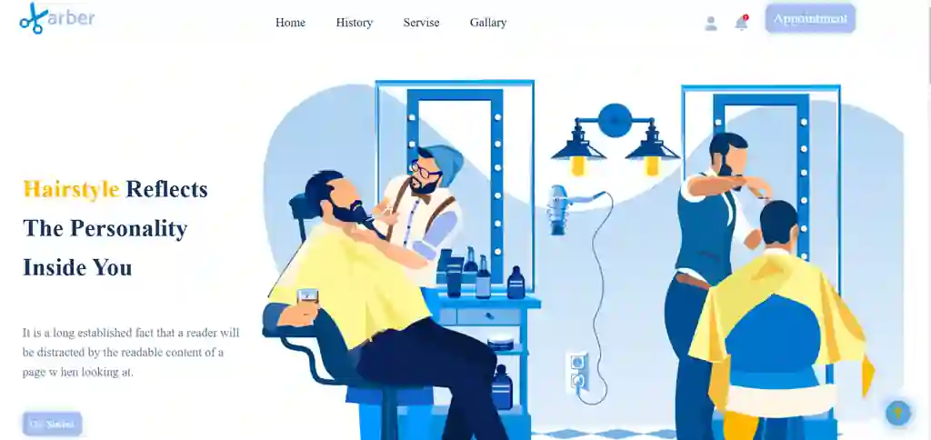 sartroshlar uchun web-sayt