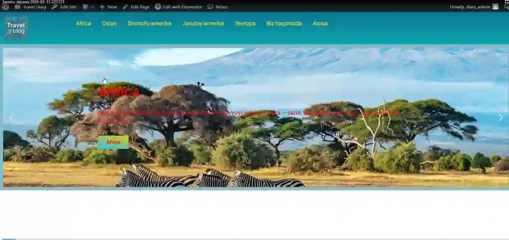 Sayohat kundali sayti.Travel site.