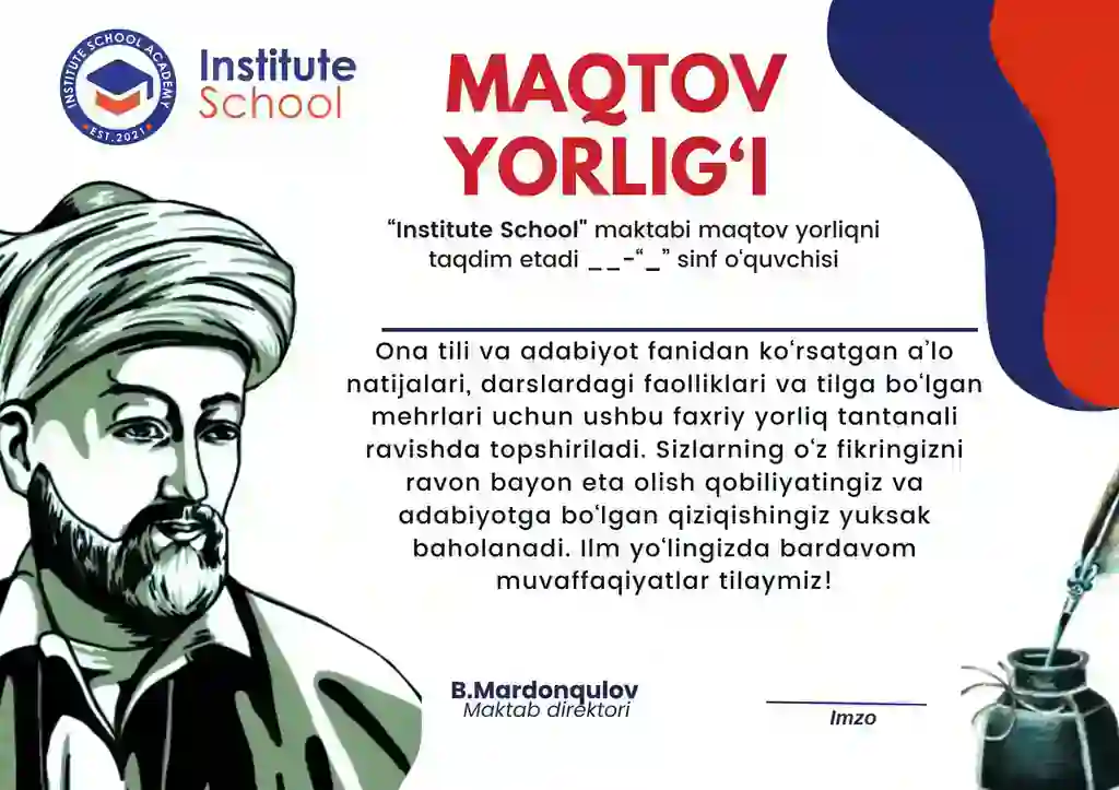 Faxriy yorliq Ona tili va adabiyot