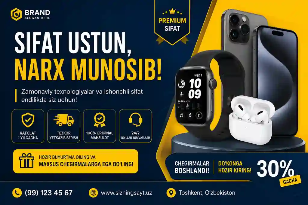 Telefon aksesuarlar uchun reklama banner
