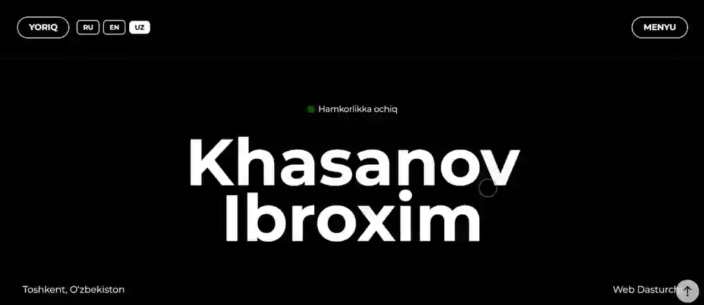 Portfolio + resume Profesionalniy Dasturchi yoki Dizaynerlar uchun