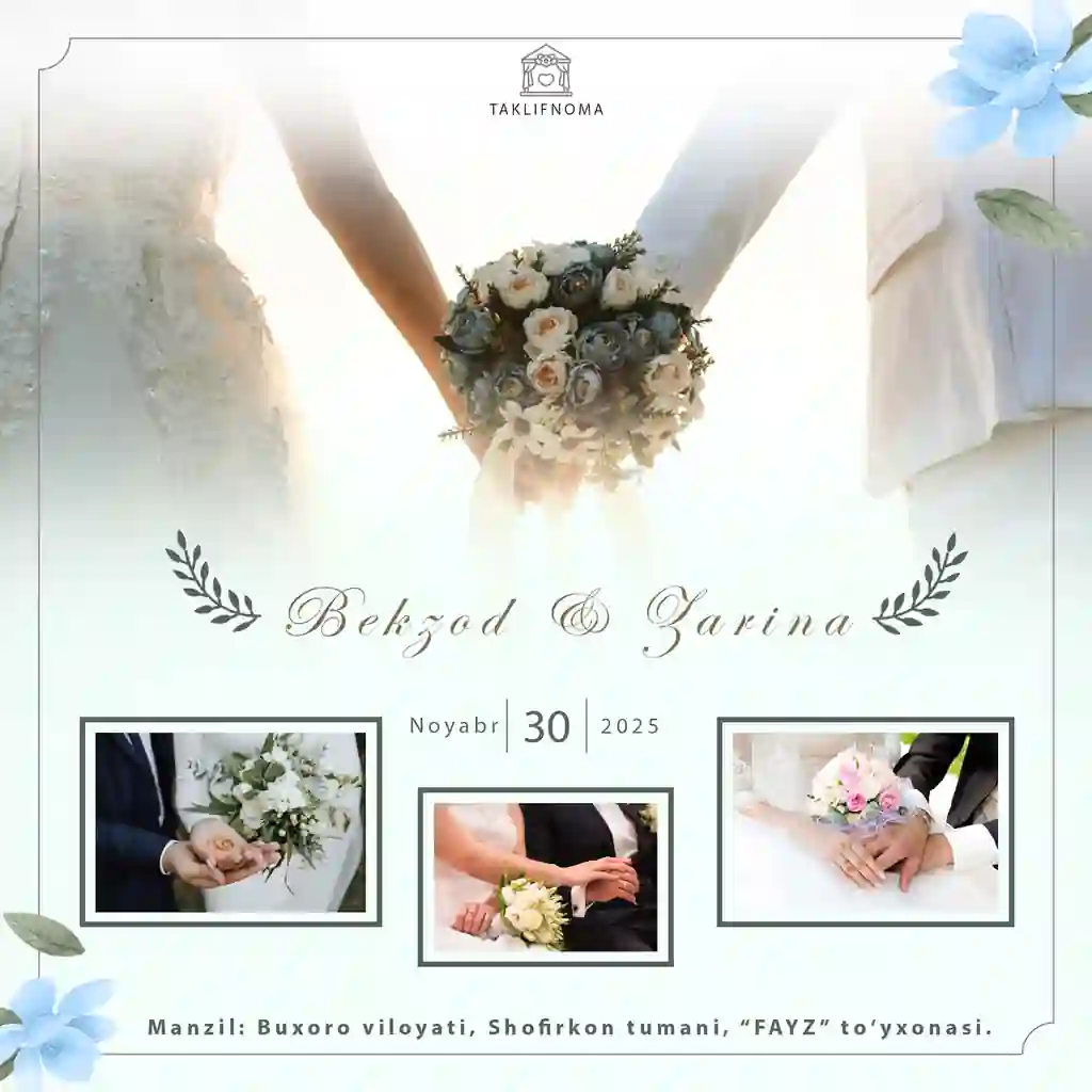 Nikoh to'y uchun taklifnoma