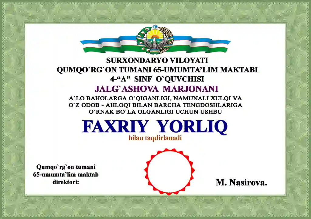 FAXRIY YORLIQ MAKTAB