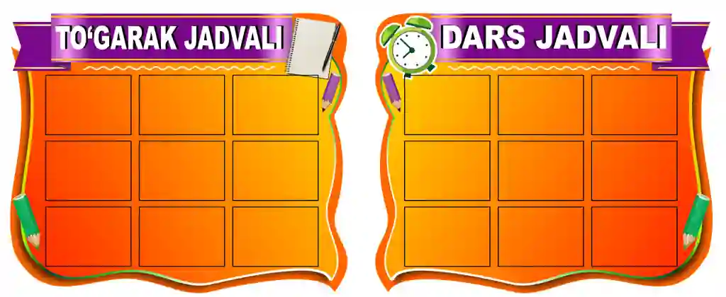 dars va tugarak jadvali stend