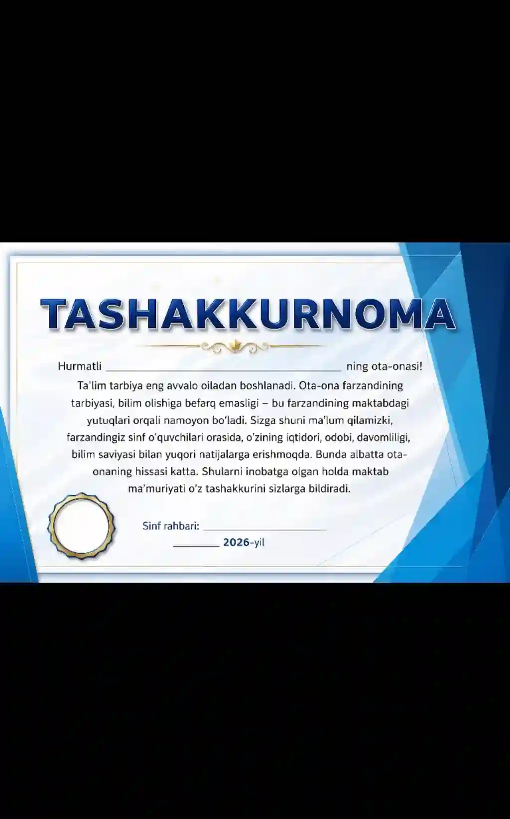 Tashakurnoma Faxriy yorliq maqtov yorlik