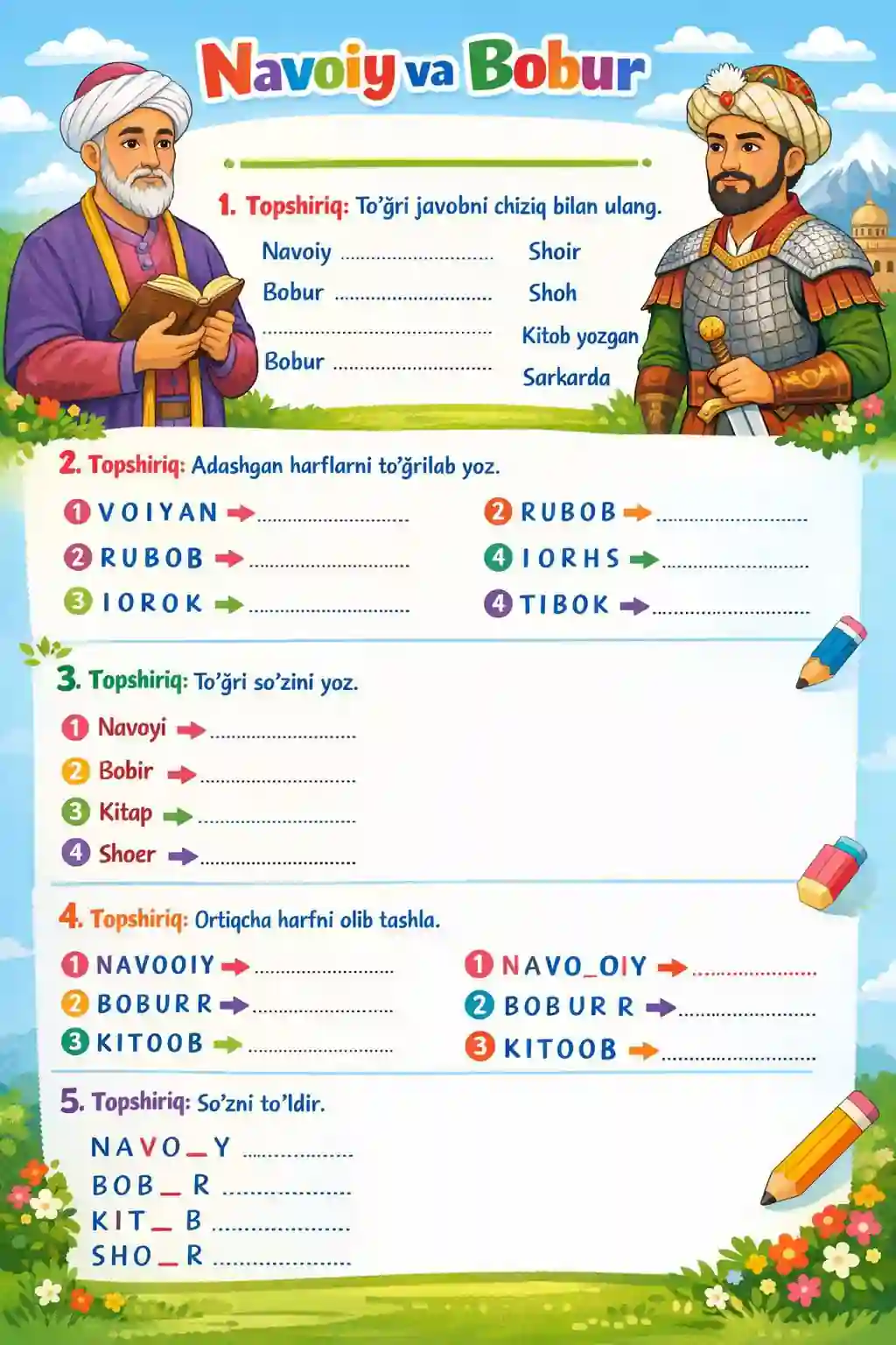 So'z o'yini, Alisher Navoiy, Z.M.Bobur