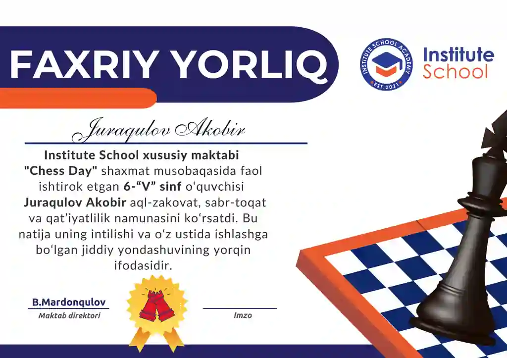 Maqtov yorlig'i Shablon Shaxmat