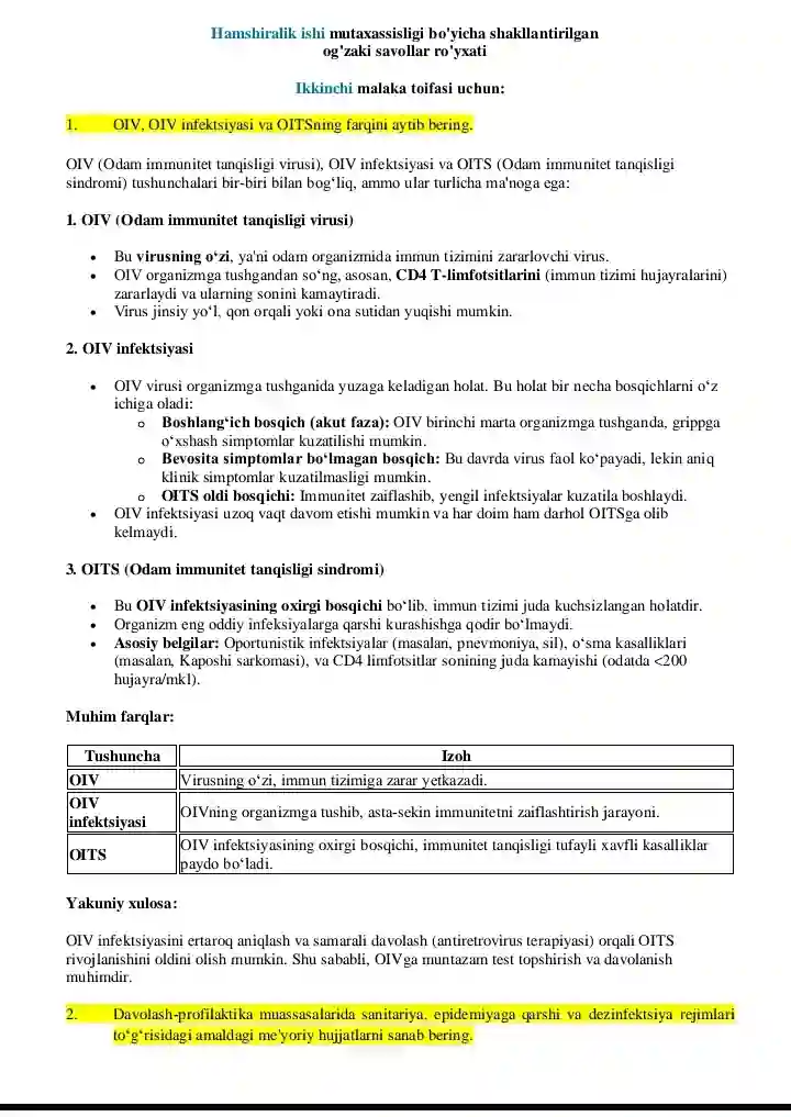 Argos Xamshiralik ishi testlar orginal