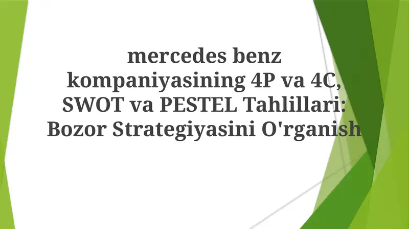 Mercedes-Benz marketing miks (4P)