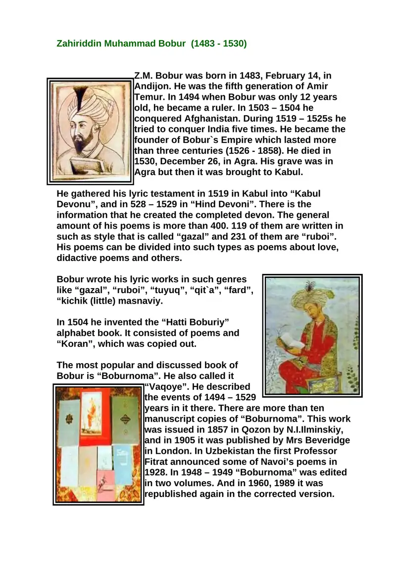 Zahiriddin Muhammad Bobur