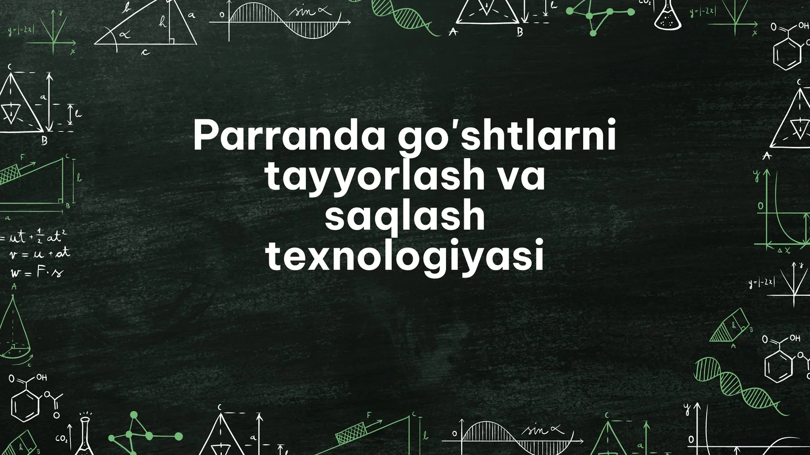 Parranda go'shtlarni tayyorlash va saqlash texnologiyasi