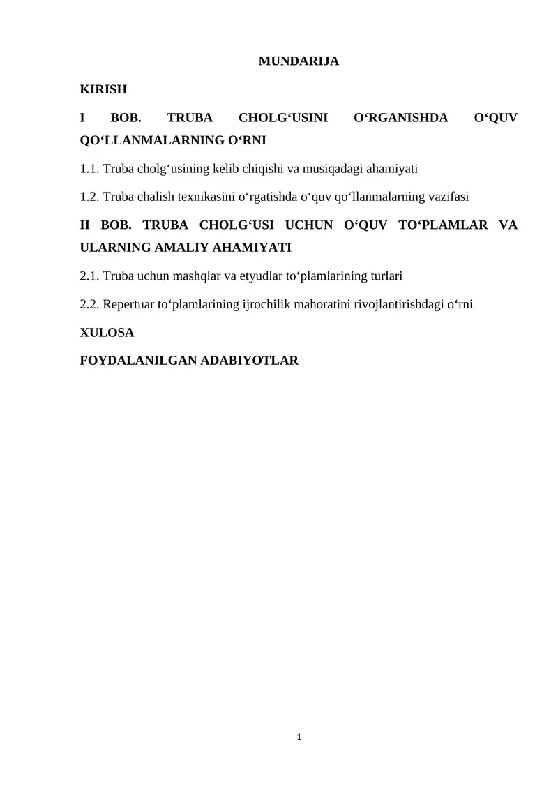 Truba Cholg‘usi O‘rganish va O‘rgatish