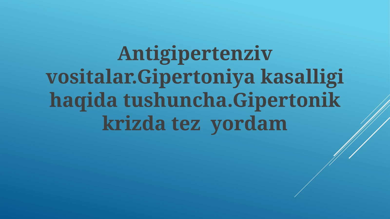 Antigipertenziv vositalar