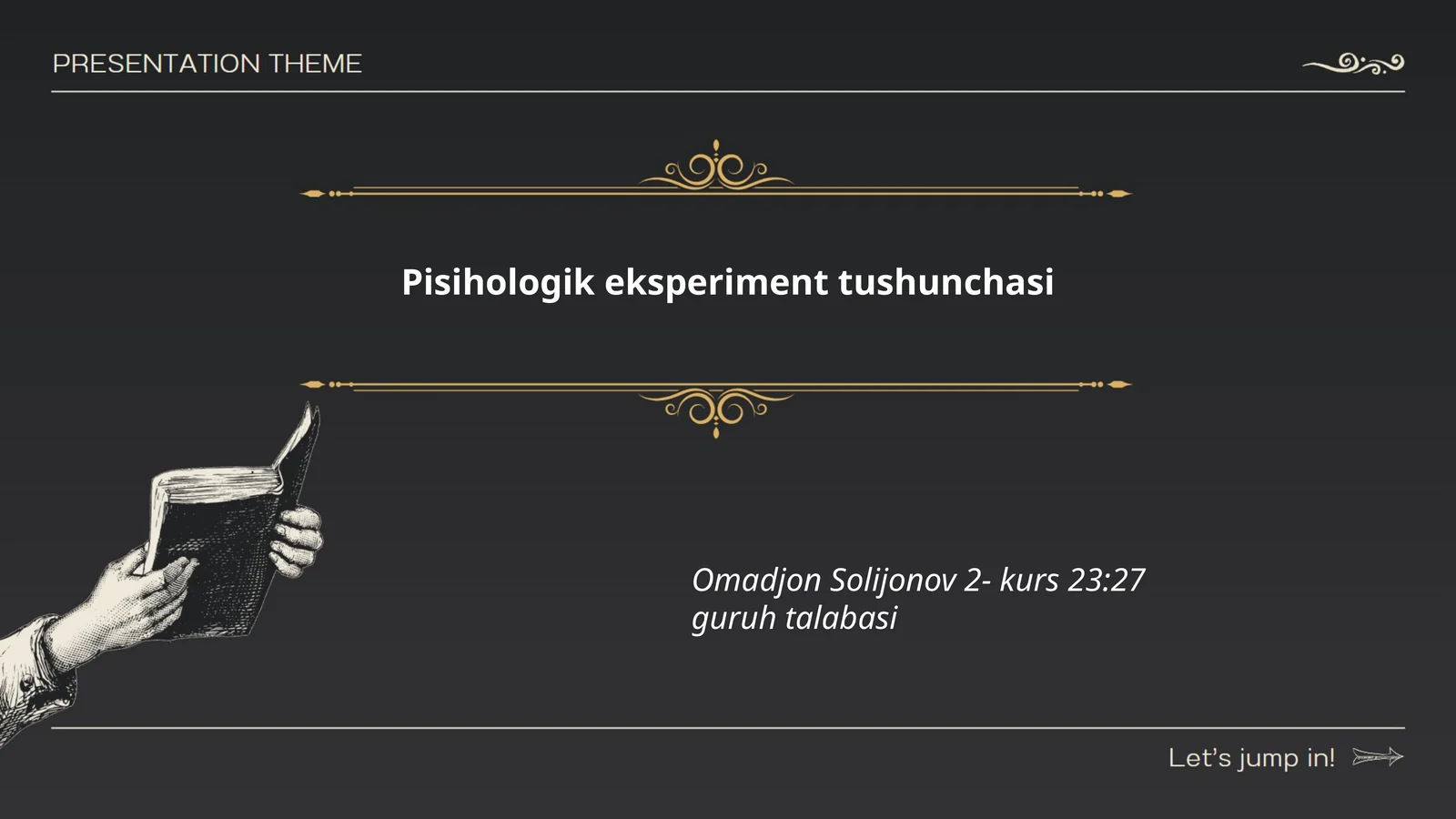 Pisihologik eksperiment tushunchasi