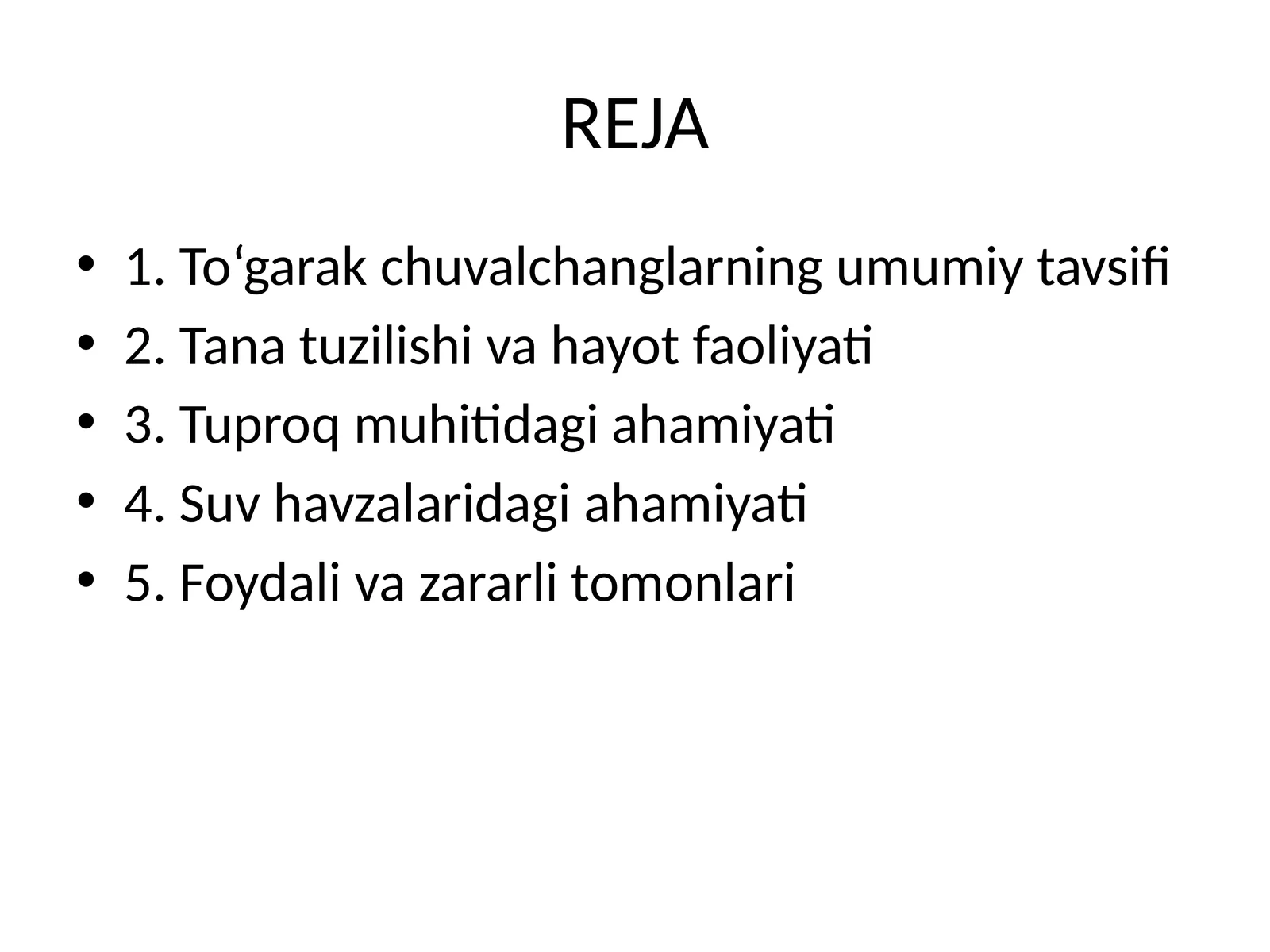 To‘garak chuvalchanglar tuproqda va suv havzalaridagi ahamiyati