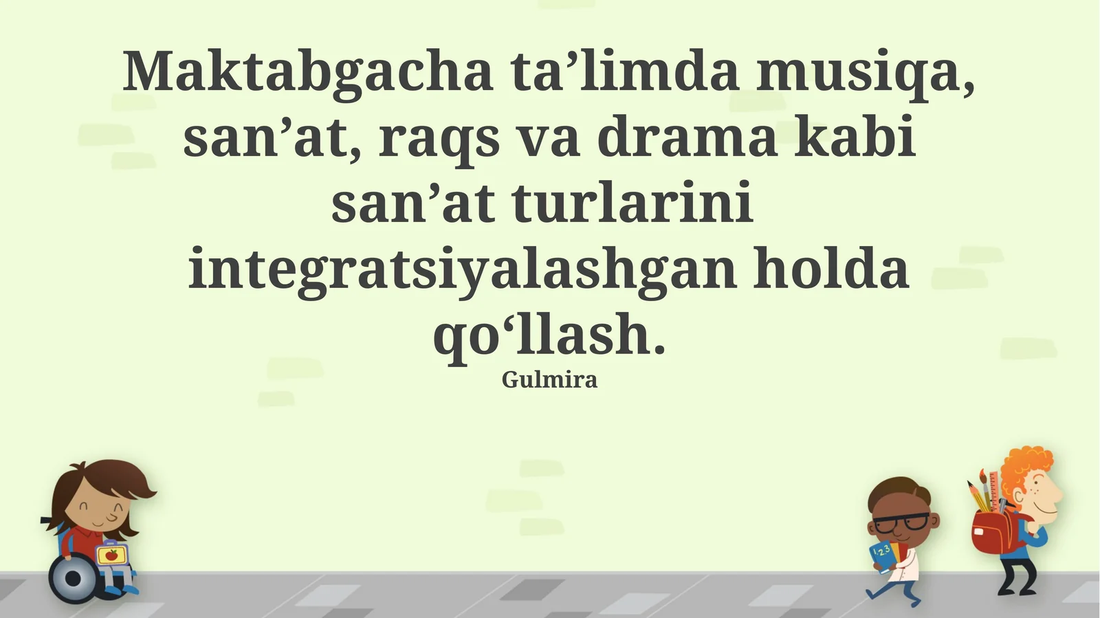 Maktabgacha ta’limda musiqa, san’at, raqs va drama kabi san’at turlarini  integratsiyalashgan holda qo‘llash