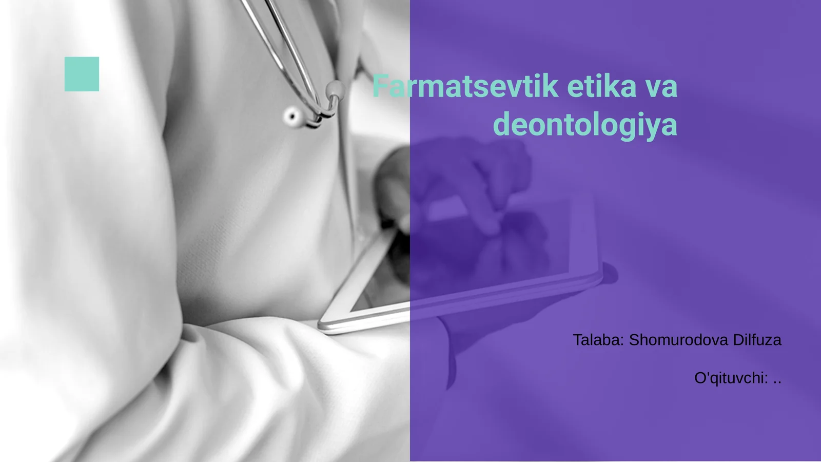 Farmatsevtik etika va deontologiya