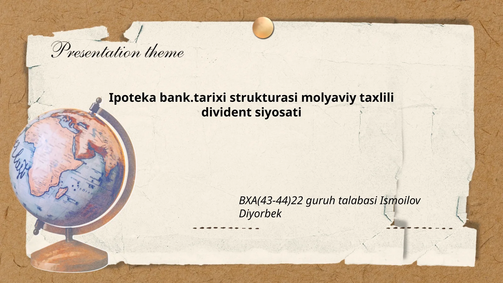 Ipoteka bank.tarixi strukturasi molyaviy taxlili divident siyosati