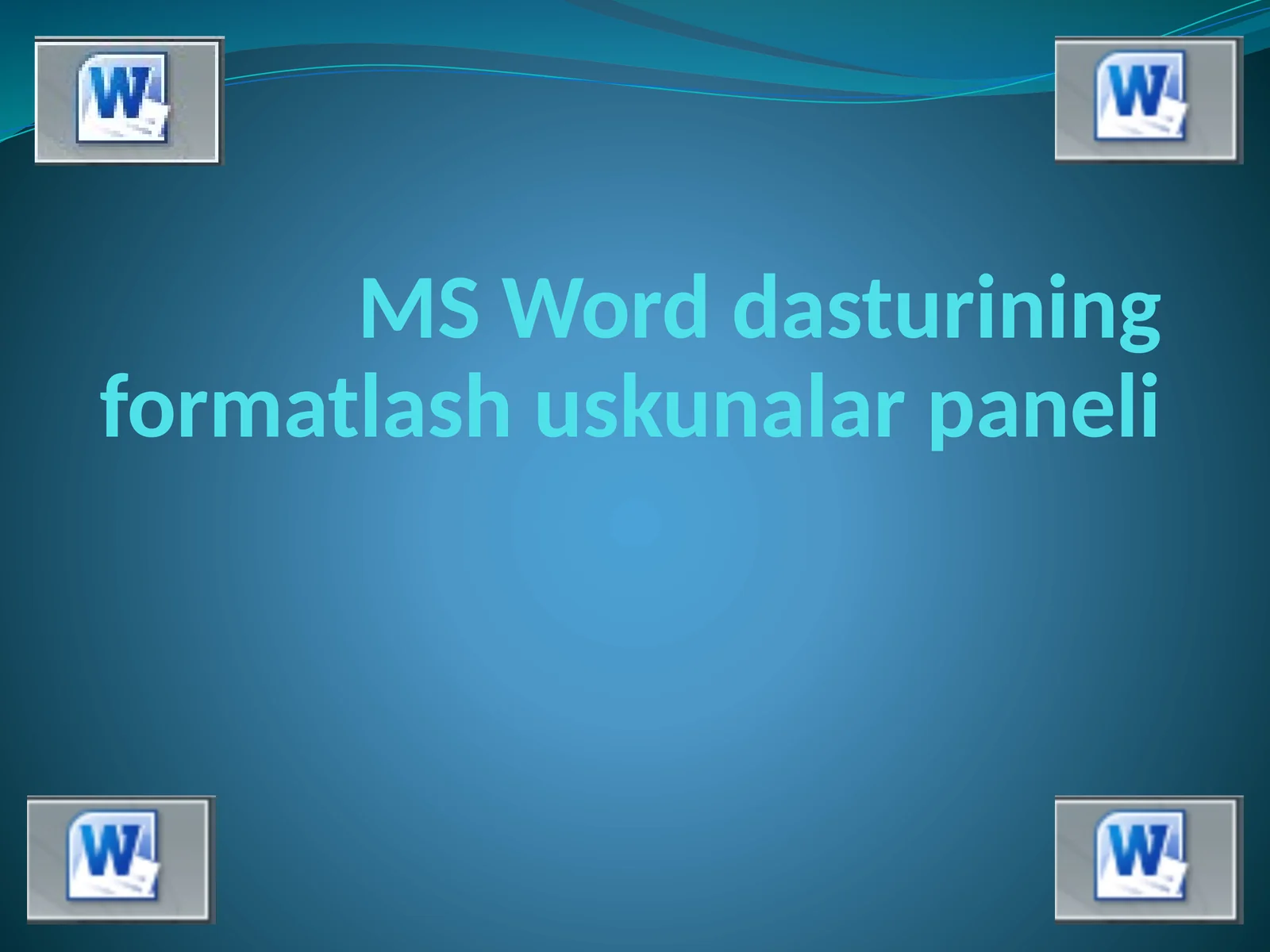 Formatlash uskunalari paneli